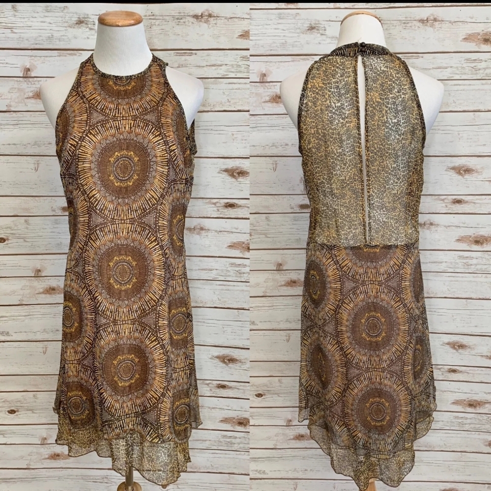 110. Joseph Ribkoff Elegant Patterned Sleeveless‎ Dress